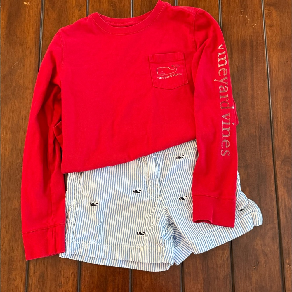 Girls Vineyard Vines Girl’s Outfit Whale shorts (8)/Top size S (7-8)